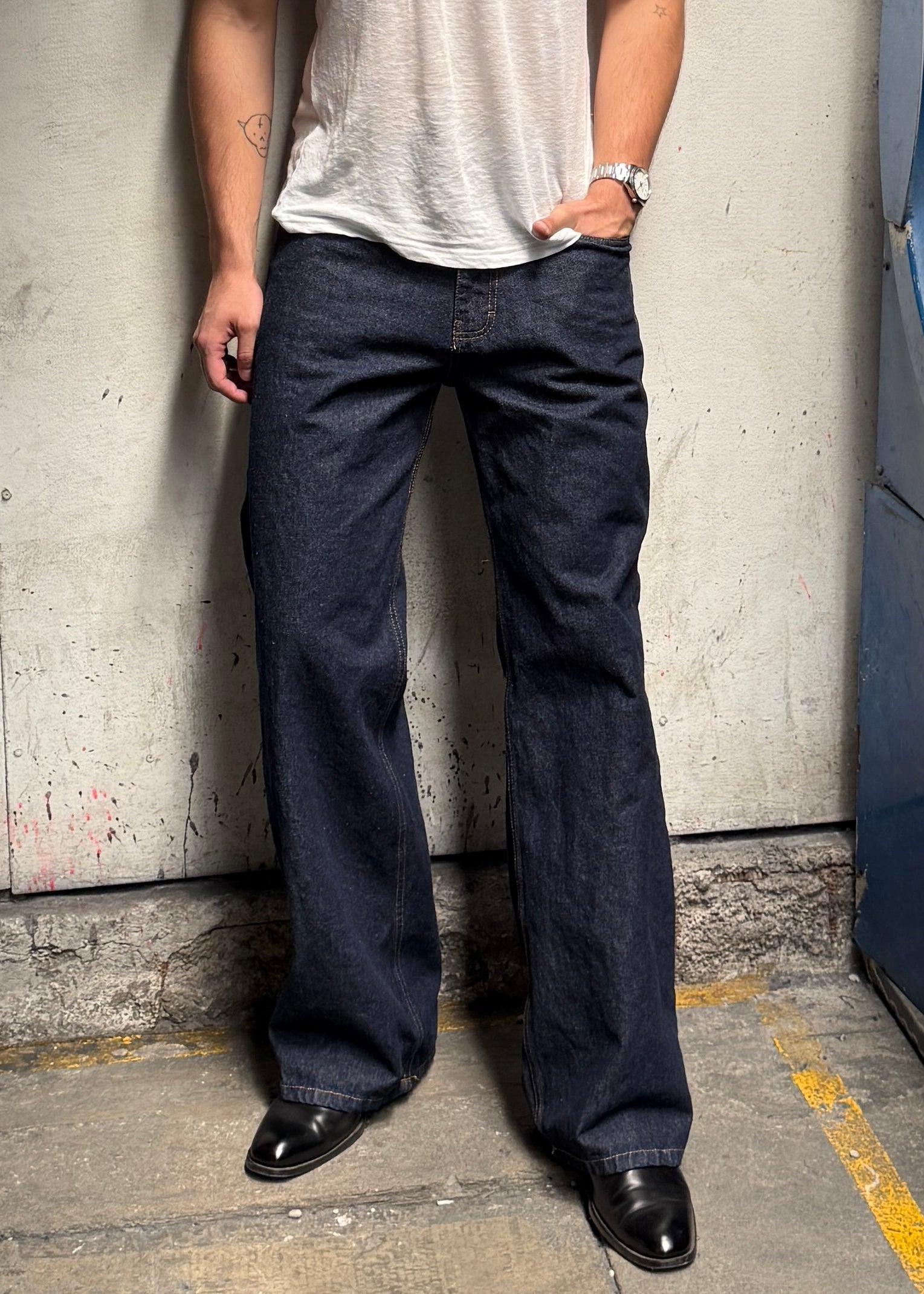 BOOTCUT JEANS RAW INDIGO