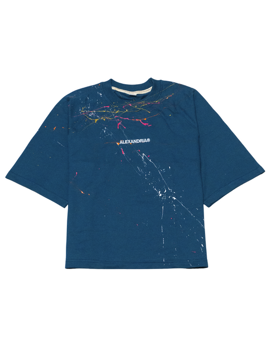 PAINT SPLASH BOXY TEE - COBALT