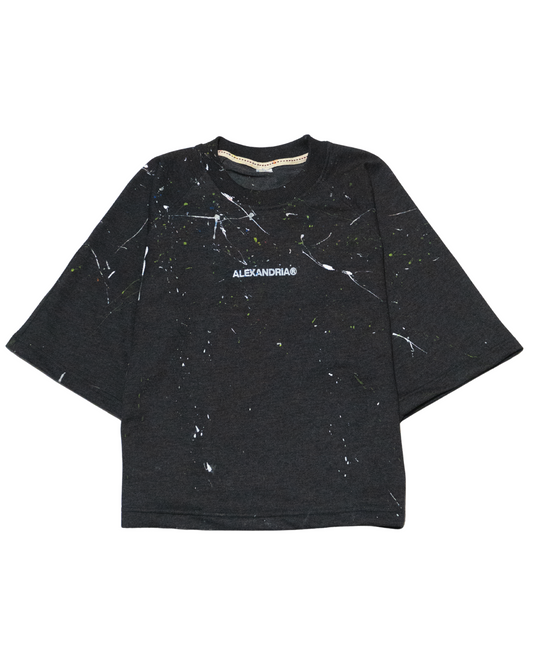 PAINT SPLASH BOXY TEE - DARK GRAY