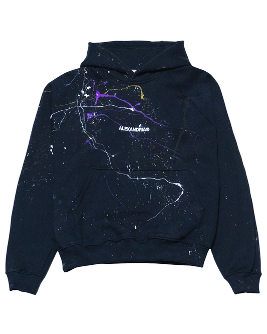 PAINT SPLASH HOODIE - DARK BLUE