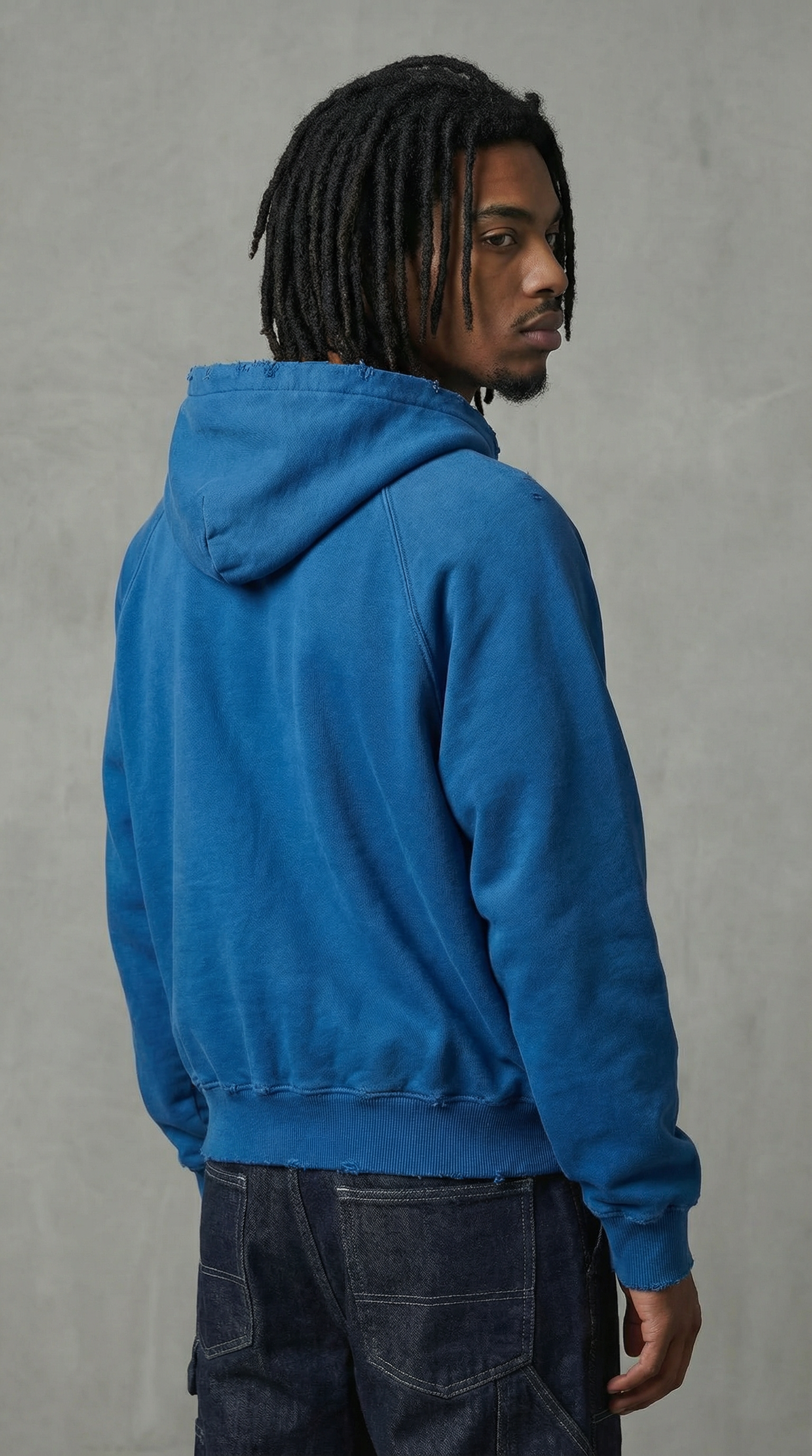 BLUE VINTAGE WASHED ZIP-UP