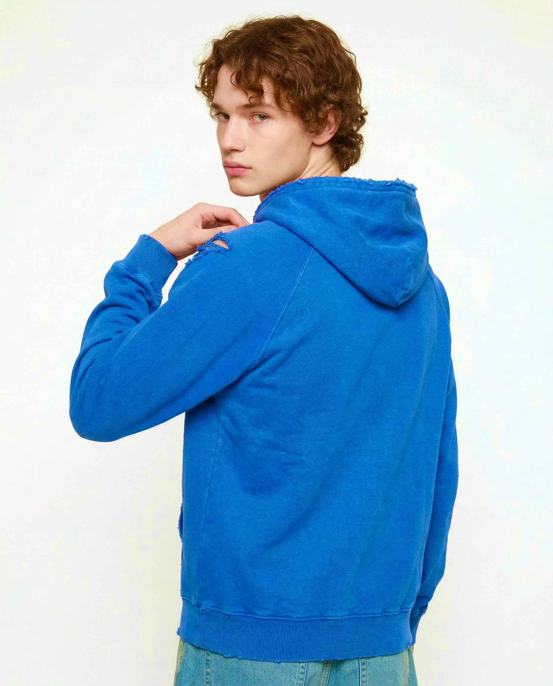 BLUE VINTAGE WASHED ZIP-UP